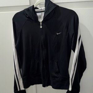 Nike Black and White Hoodie with Zipper